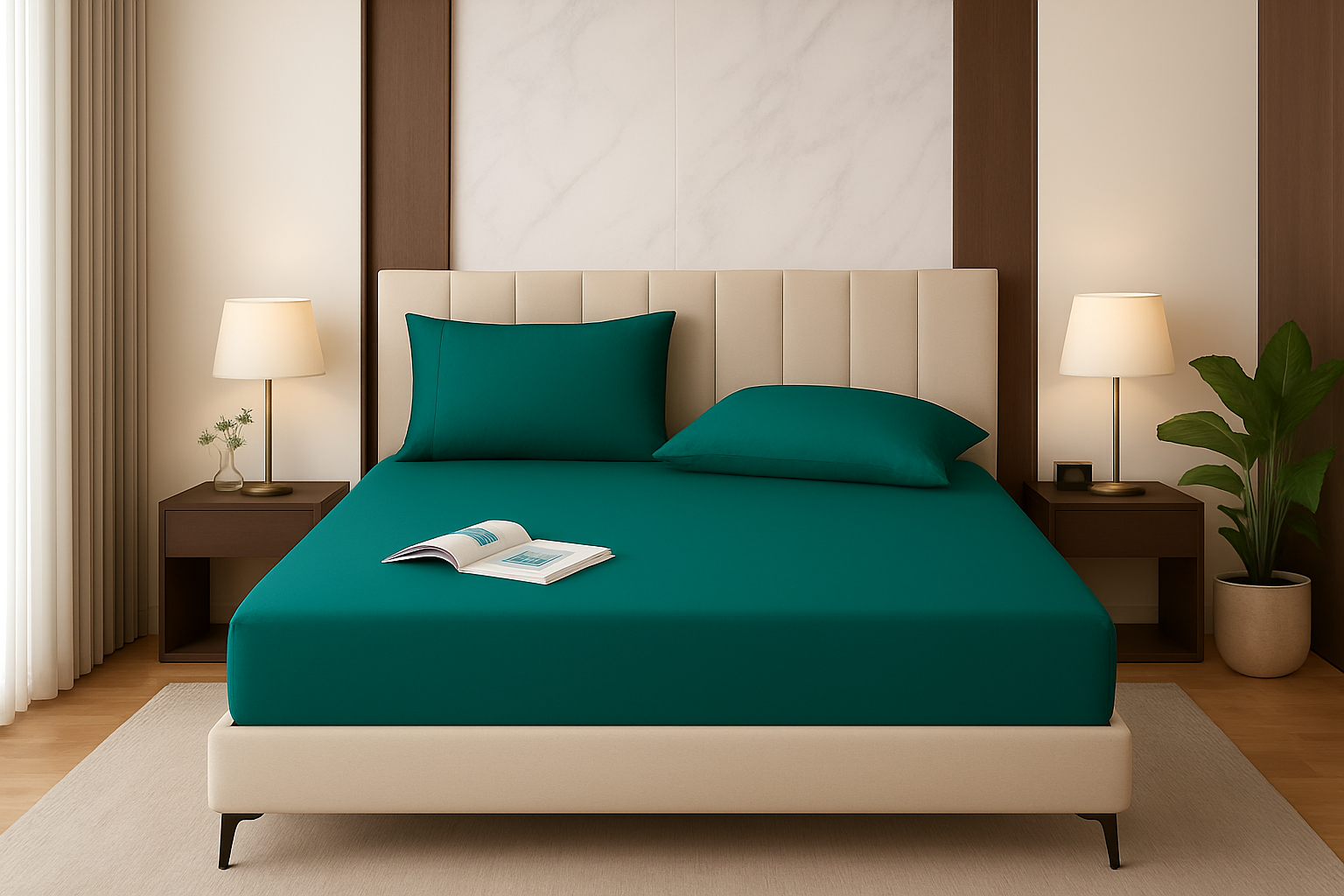 Premium Plain Fitted Sheet – Single, Double, King & Super King